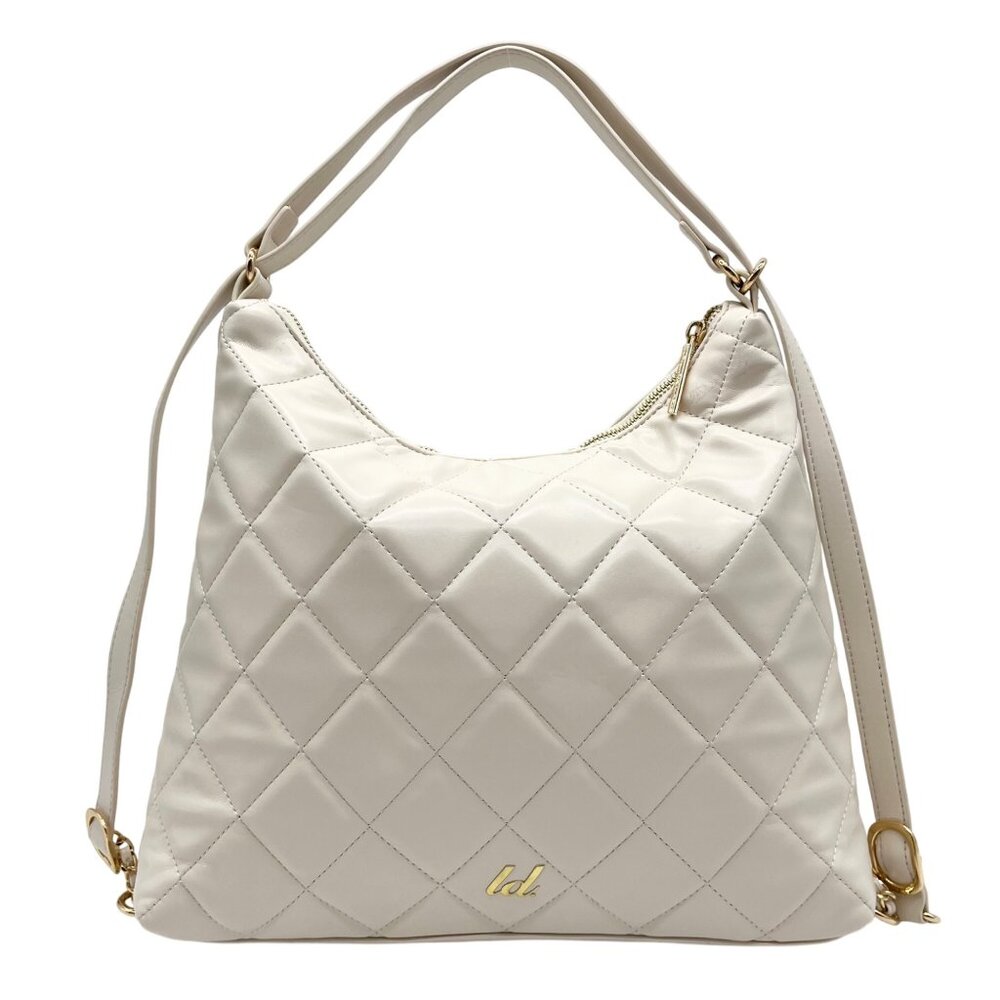 Like Dreams Ivory Quilted Convertible Shoulder Bag With Wallet
